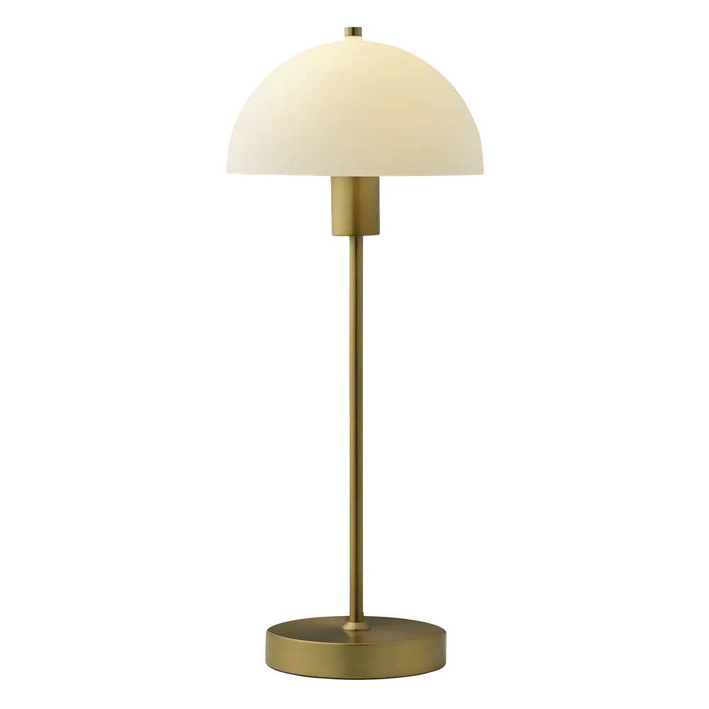 Vienda Lampe de table Bronze et verre Opale E14
