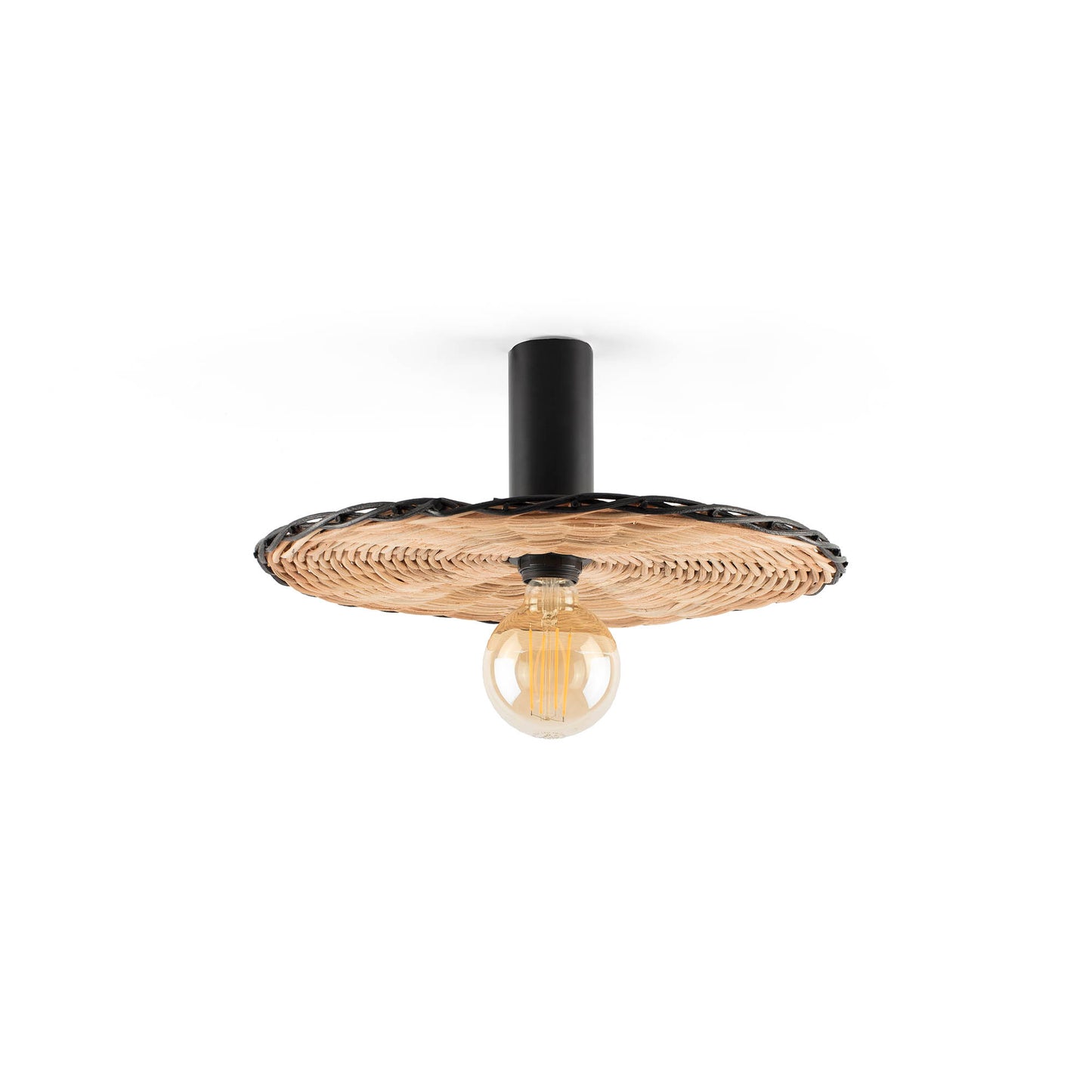 COSTAS 400 H140 Applique/plafonnier noire/rotin