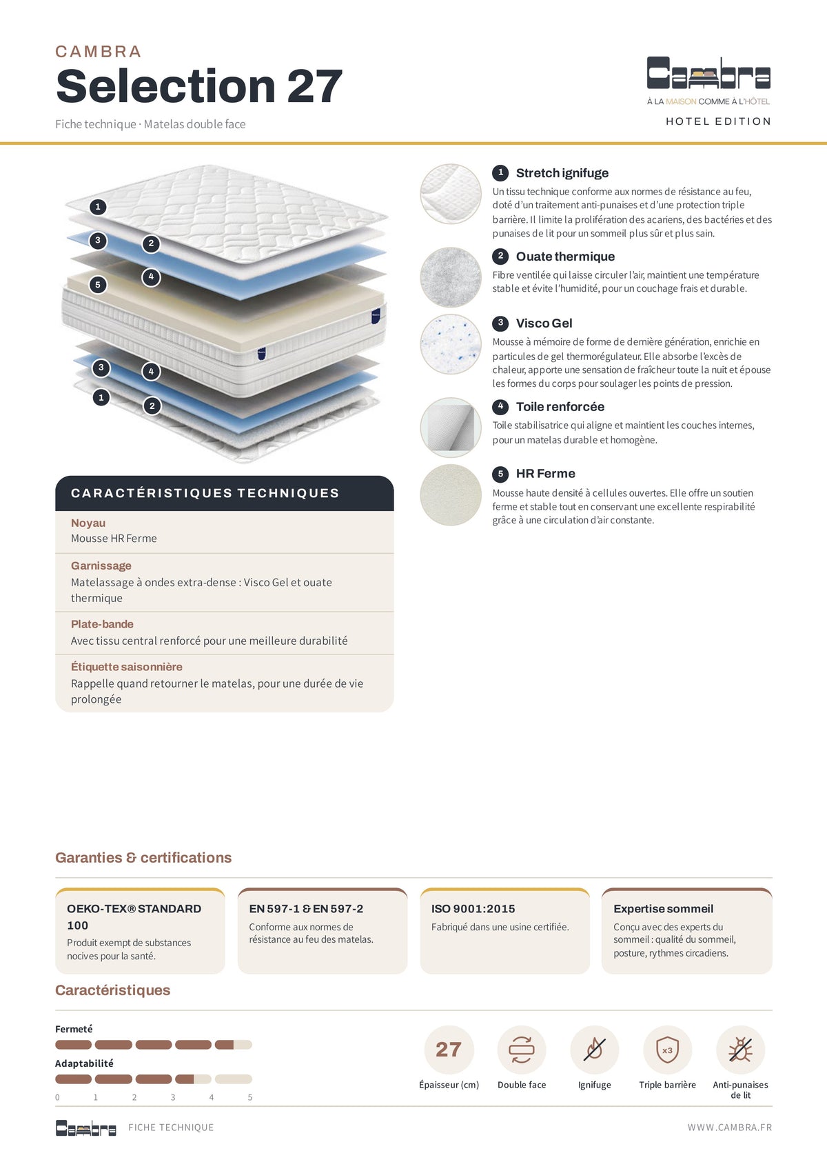 Matelas CAMBRA SELECTION 27